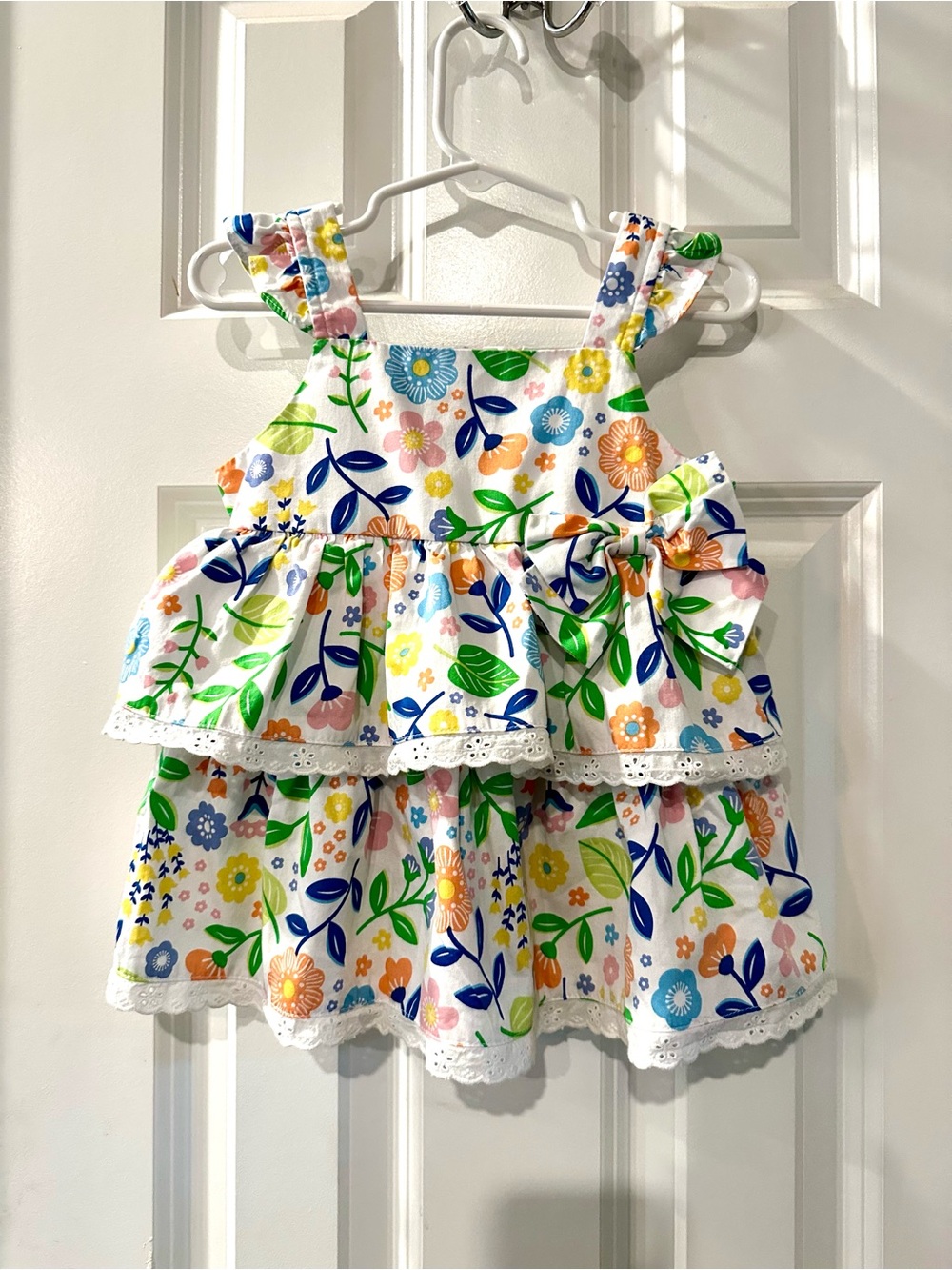 Girls Floral Tiered Sundress - Bright Multi & Blue dress 2T/24 Carter/Goodlad